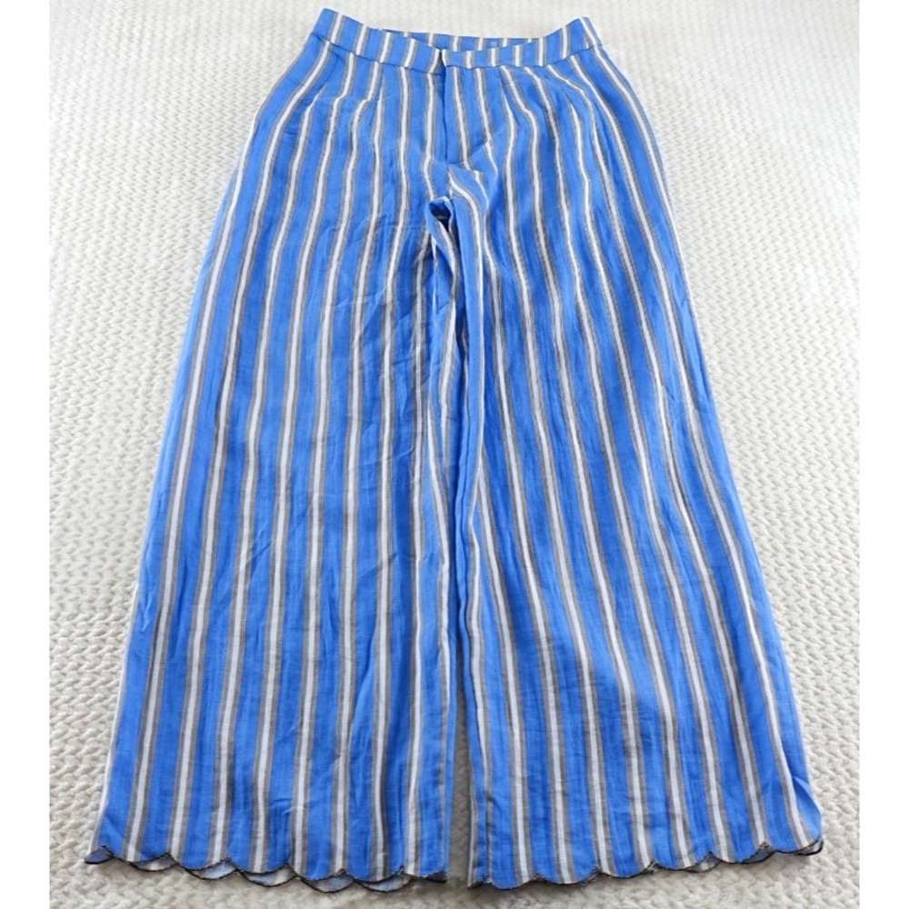 Aratta Silent Journey blue and white striped leg pants size small
